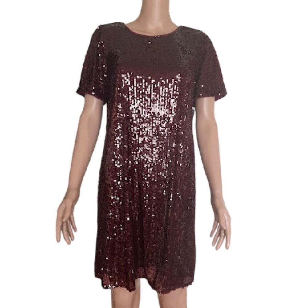 Nine West Womens Dress Wine Sequins Size Medium *NWT*